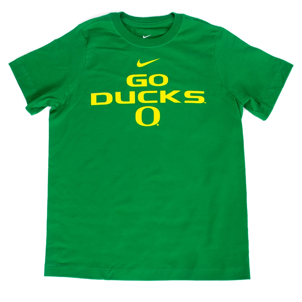 Classic Oregon O, Nike, Green, Crew Neck, Cotton, Kids, Youth, Go Ducks, T-Shirt, 954259